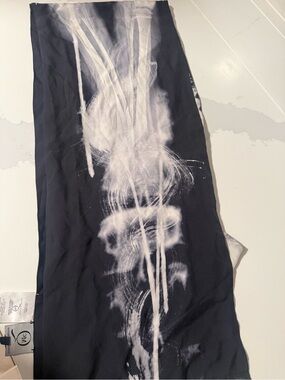 Alexander McQueen Black and White Logo Silk Scarf